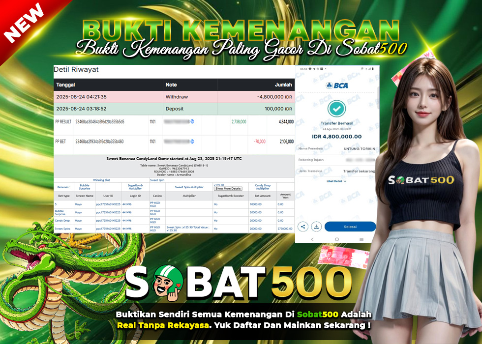 BUKTI JACKPOT SWEET BONAZA CANDYLAND TERPERCAYA DI INDONESIA TGL 24-08-2025